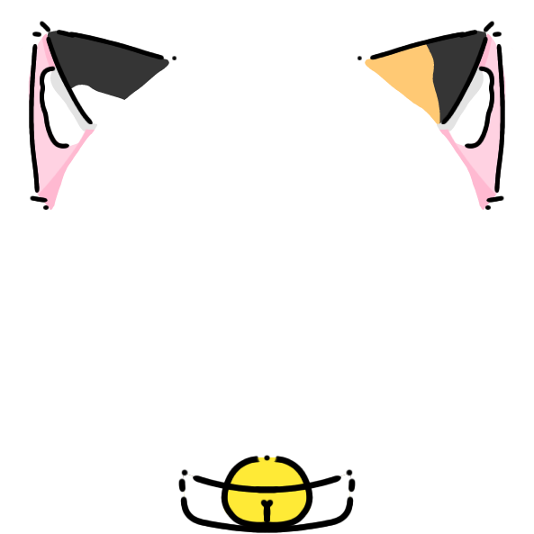 white collar calico cat ears Decoration